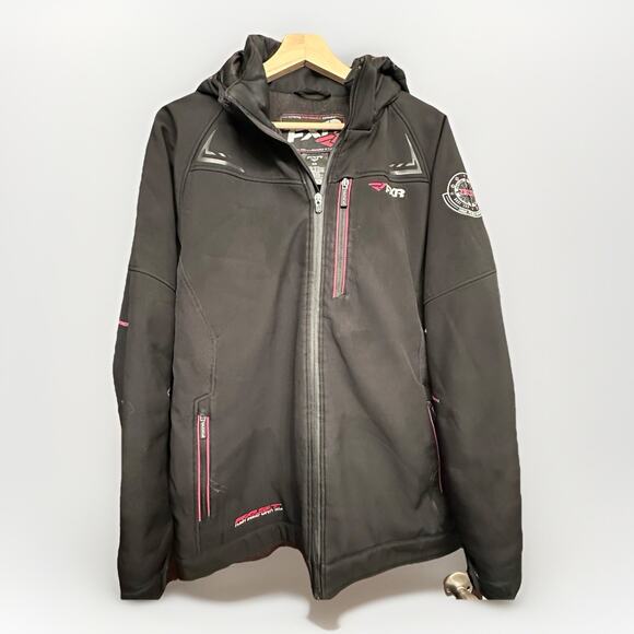 FXR Racing F.A.S.T. Softshell Jacket Women’s M Black Hooded Snowmobile Coat - Picture 1 of 6